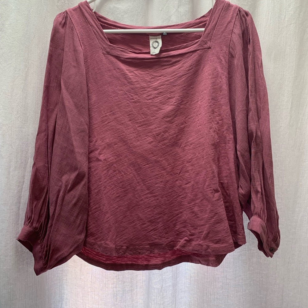 Women's Square Neck Blouse - Dusty Pink